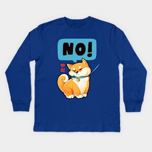 Shiba NO - Cute Funny Shiba Inu Dog Gift Kids Long Sleeve T-Shirt